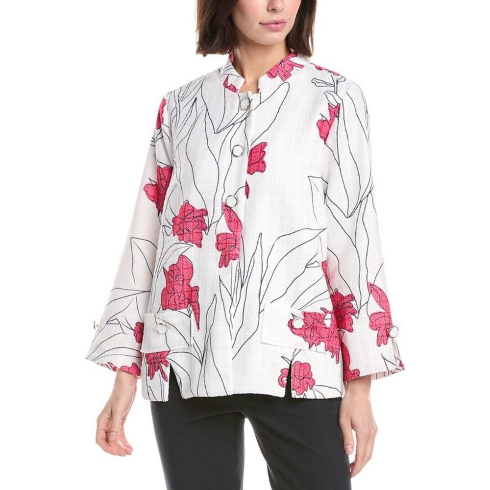 Lemon Grass Womens  Stand Collar Jacket, Red